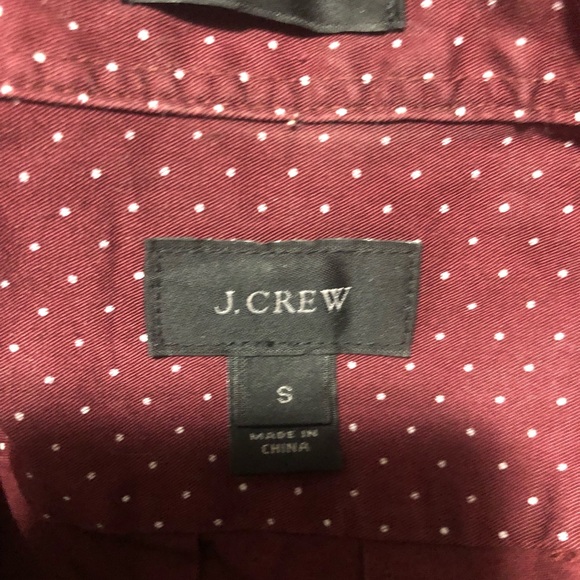 🛑Sold🛑Crew Small Polka Dot Slim Fit Cabernet Button Down Shirt 06778 - Picture 6 of 6